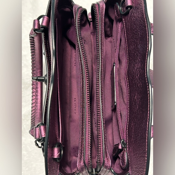 HP๐๐๐NWOT Coach Mercer Satchel 24 Metallic Stud Purse Star Rivets - Picture 3 of 16